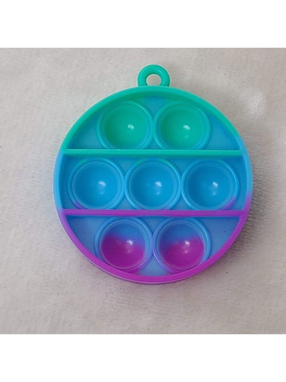 Mini Pop It Keychain Fidget Toy Round Silicone Push Bubble Sensory 2.75" - Picture 3 of 5